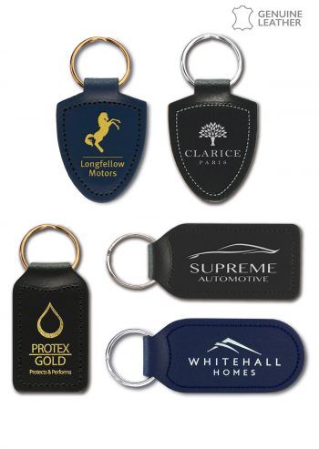 Foil Blocked Genuine Leather Keyfobs